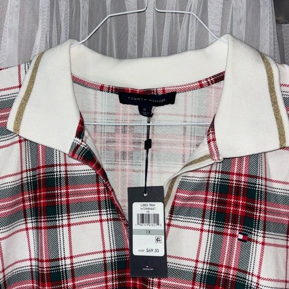 Tommy Hilfiger plaid men quarter inch sleeve! - Picture 4 of 6